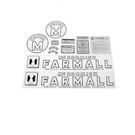 Aftermarket Hood And Safety Decal Set Kit Fits FARMALL IH Fits International SUPER M T FA605SB